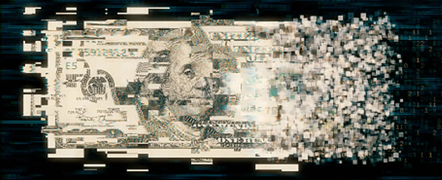glitched dollar bill