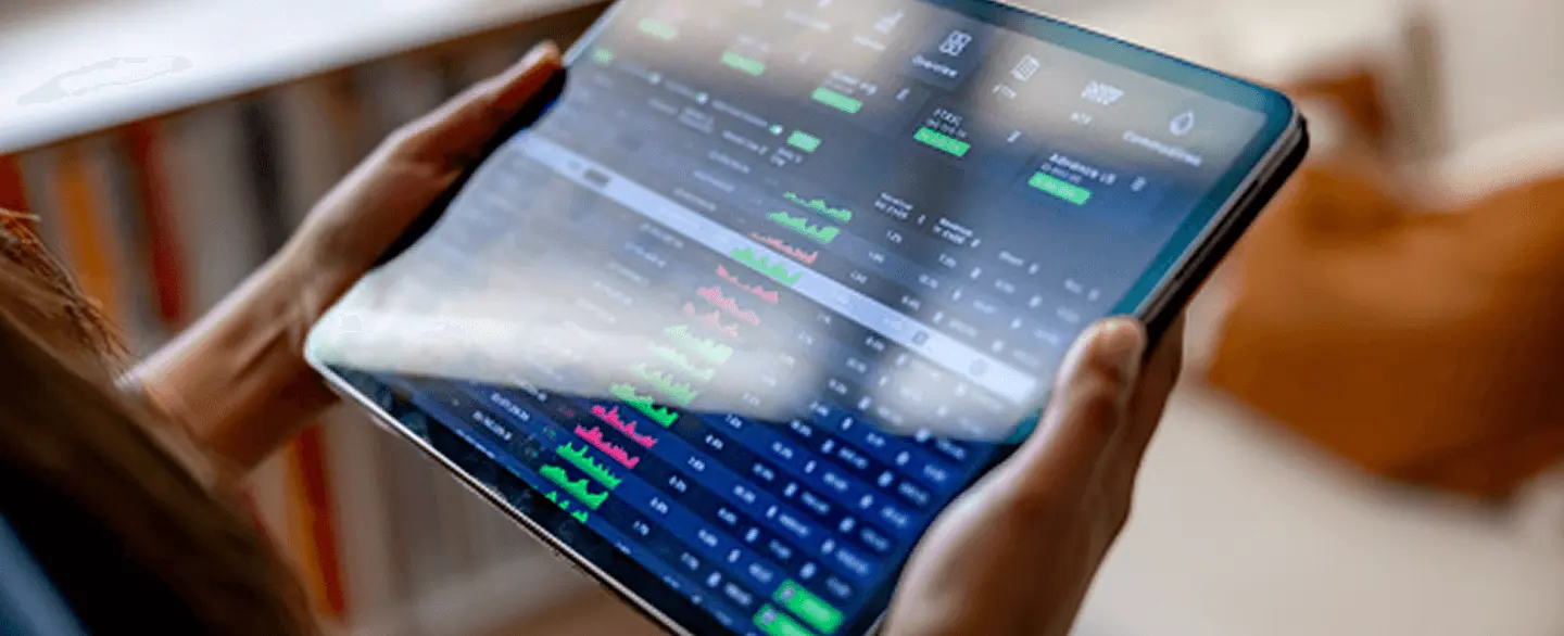 tablet with investment app